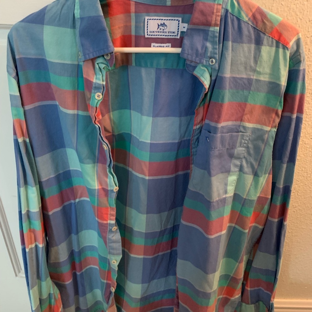 Men’s Southern Tide Long Sleeve Button Down Dress Shirt Medium